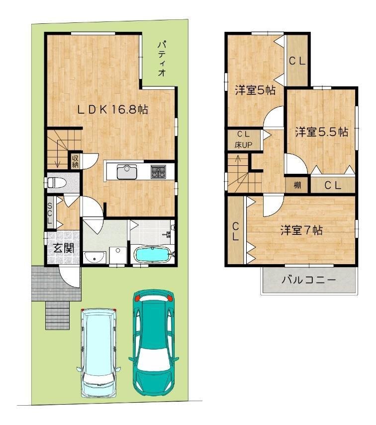 京都市伏見区向島上林町新築売戸建間取図