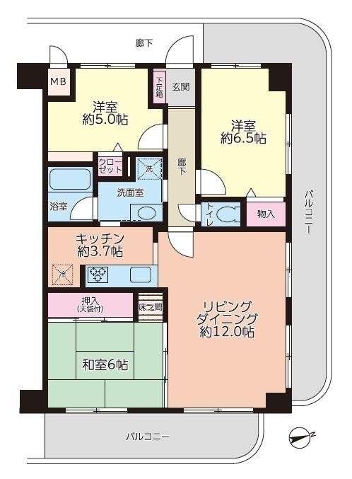 コスモ桃山南口間取図