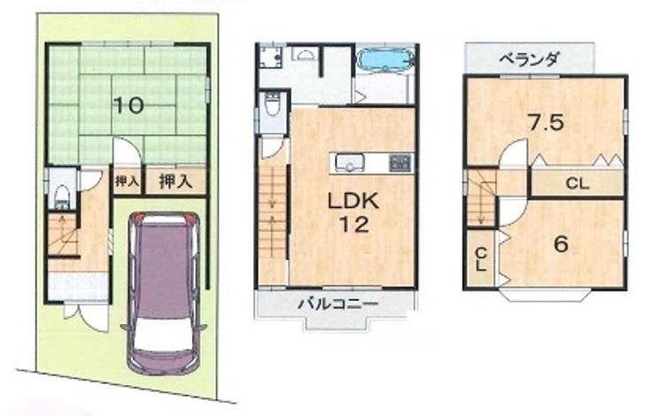 京都市伏見区醍醐構口町中古売戸建間取図